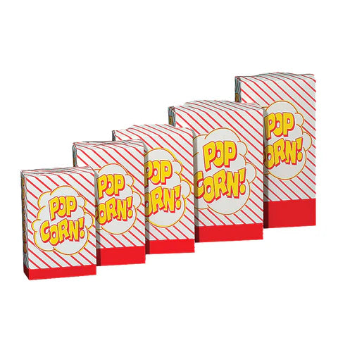 V POPCORN BOXES (ALL SIZES/UNITS)